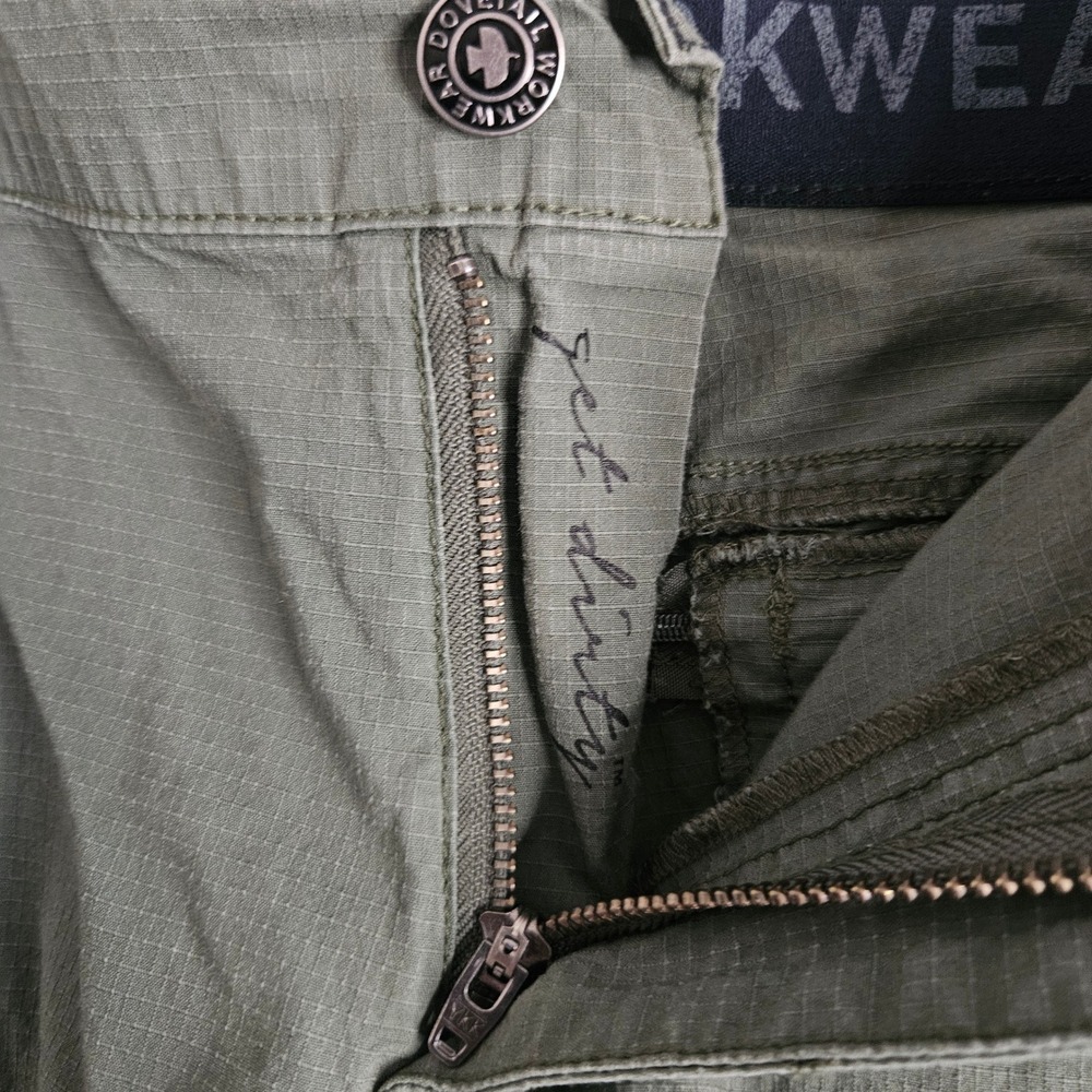 Dovetail Workwear Britt Utility Pants Green Ripstop Double Knee Cargo 37x33 - Picture 9 of 10